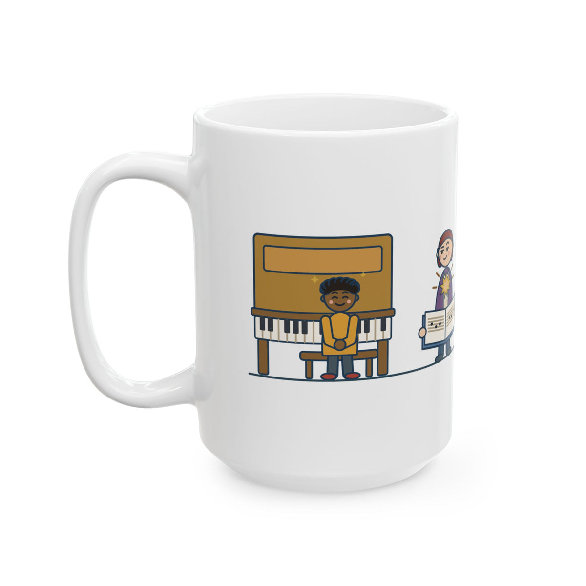 Large 15oz Piano Teacher Mug - The New Book's Spine Still Crackles Lesson Day Gift