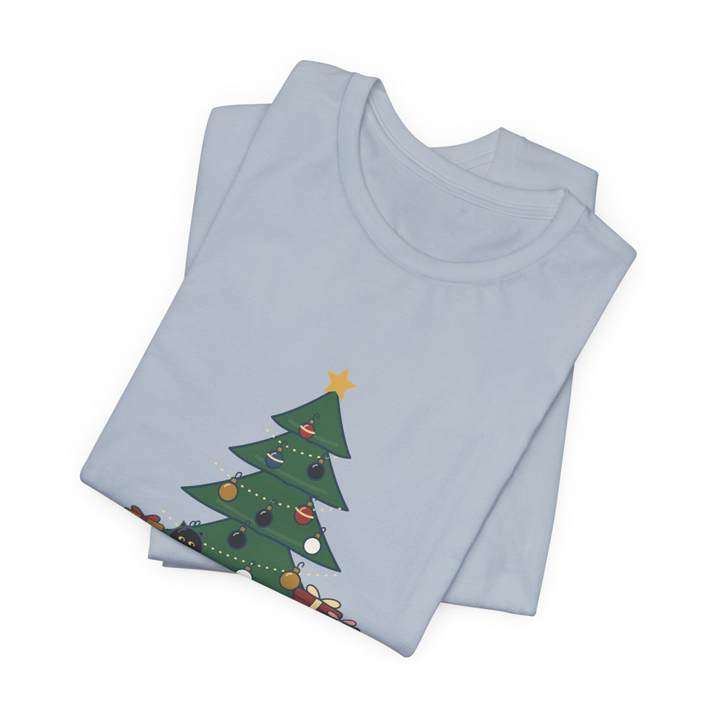 Black Cat Christmas T-Shirt - That Black Ornament on the Bottom Branch Is the Cat