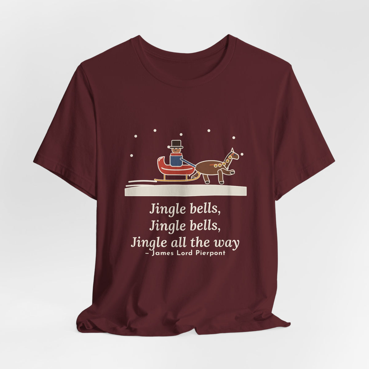 Pierpont Quote T-Shirt, Sleigh Bells in the Snow, Christmas One-Horse Sleigh Tee