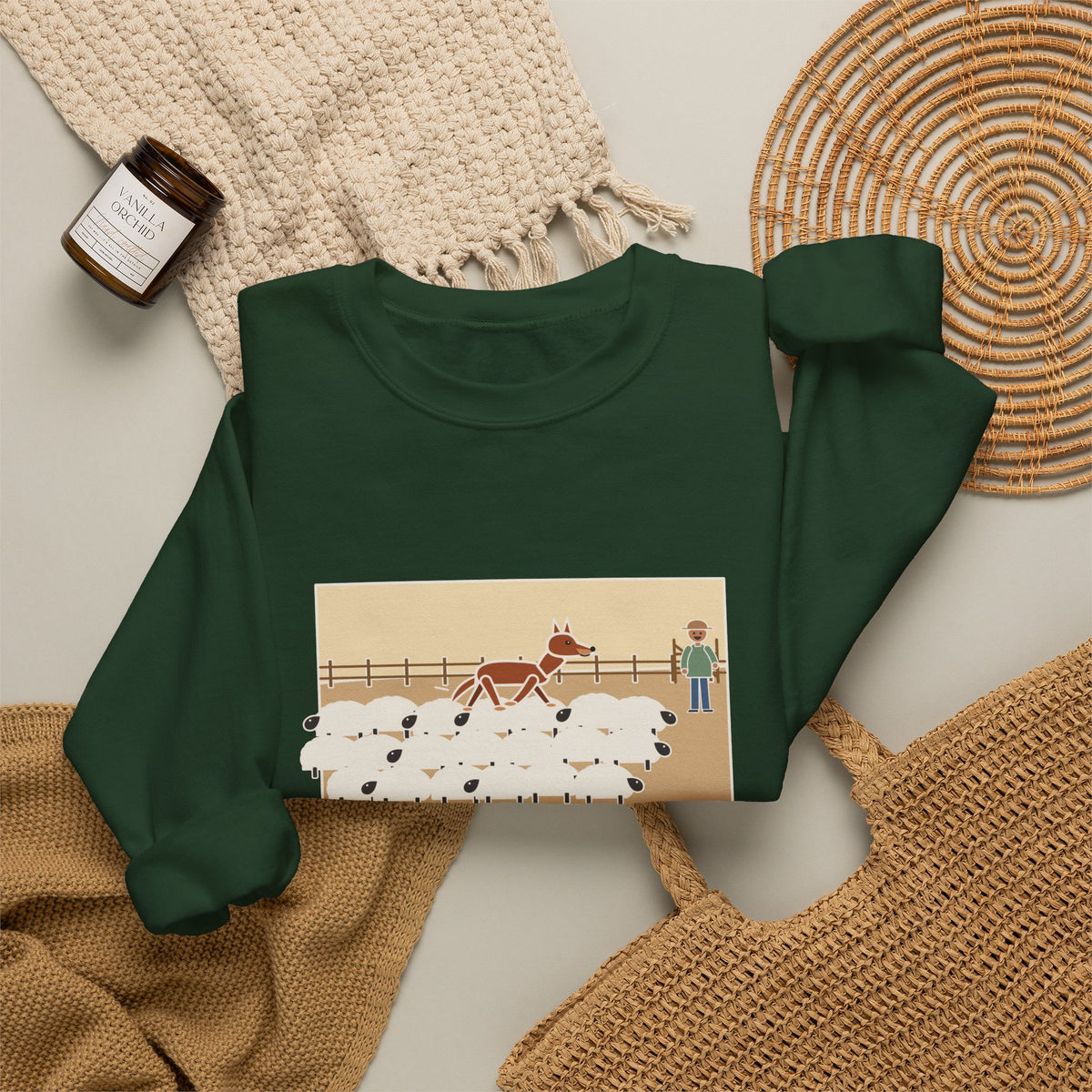 Australian Kelpie Sweatshirt, Took a Shortcut Across the Backs of the Sheep, Funny Paddock Shortcut Crewneck