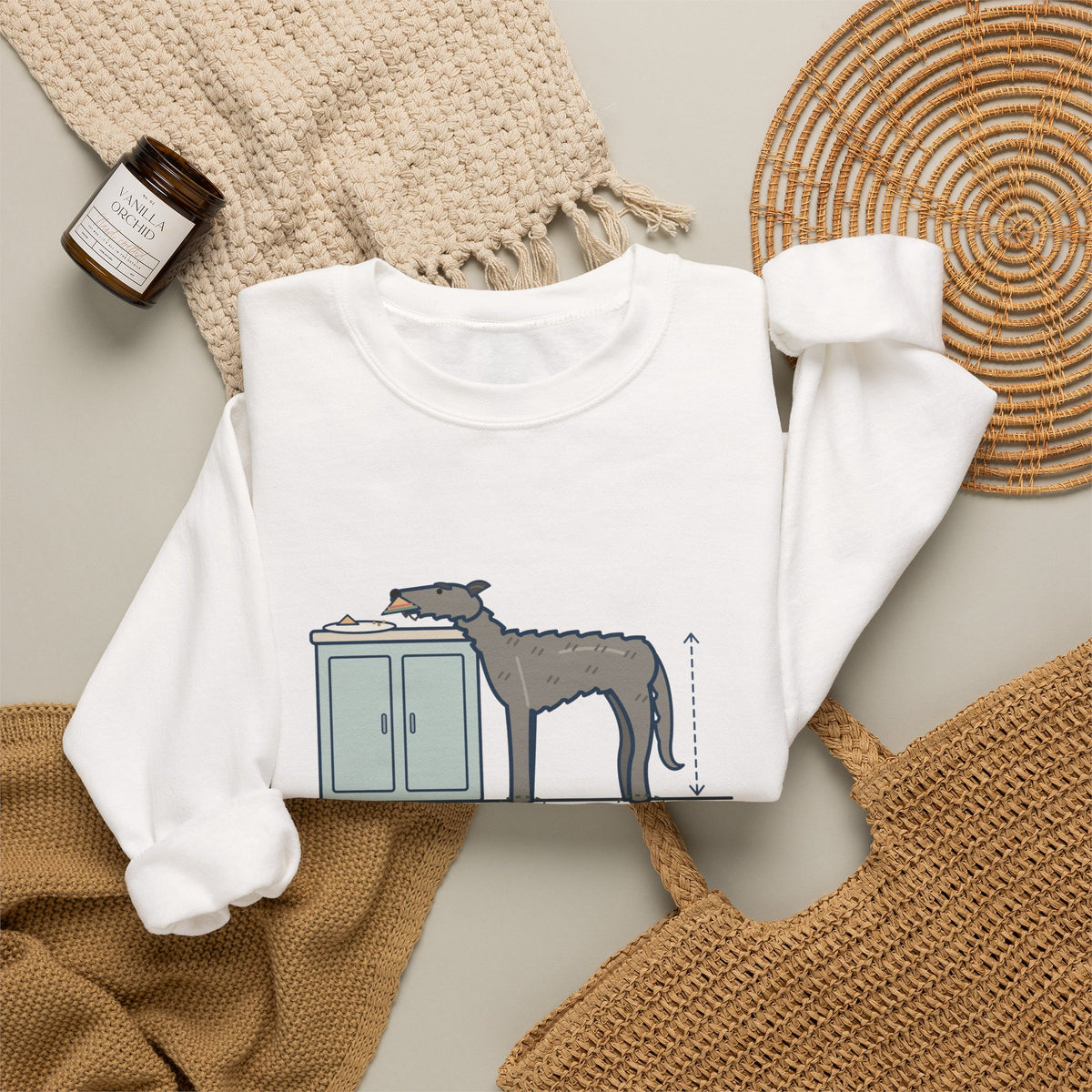 Irish Wolfhound Crewneck Sweatshirt - Sandwich Off the Counter Without Lifting a Paw