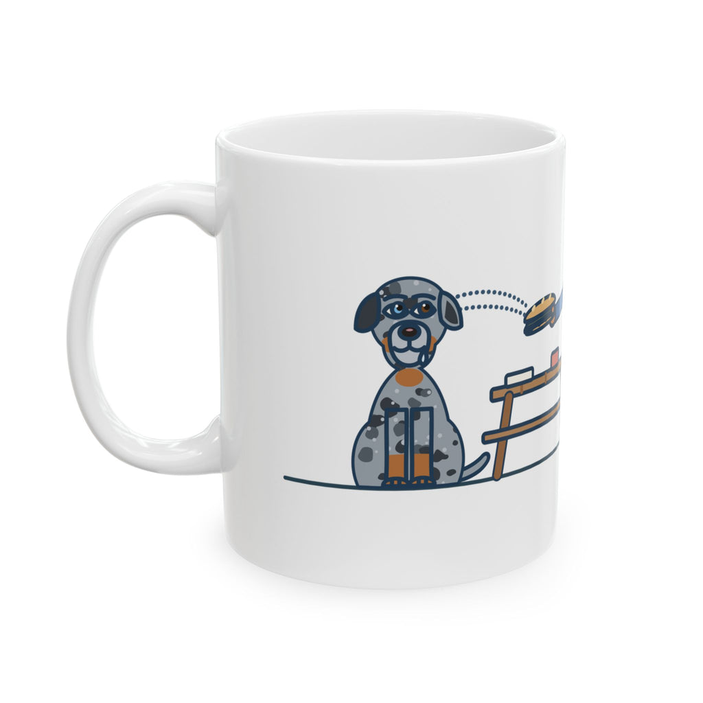 Catahoula Leopard Dog Coffee Mug 11oz - One Blue Eye, One Brown Eye, Both on My Sandwich