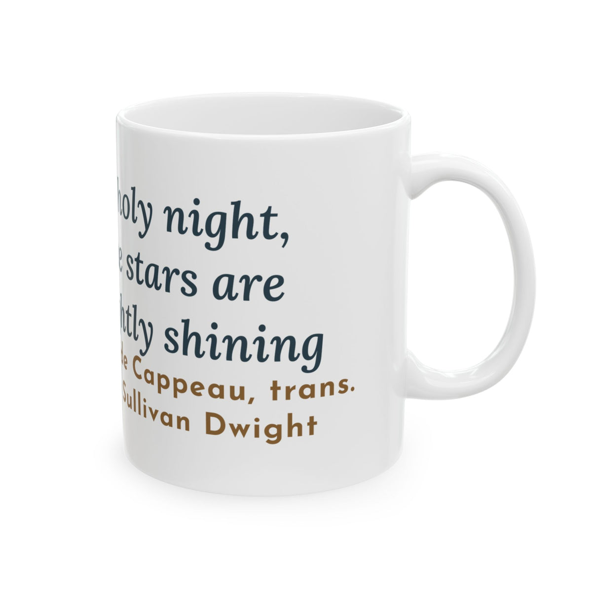 Cappeau Quote Mug, The Stars Are Brightly Shining, Christmas Star over Stable Coffee Mug 11oz