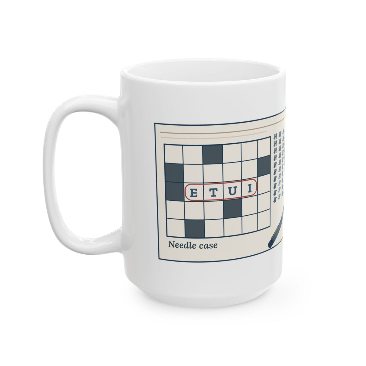 Large 15oz Crossword Puzzles Mug - Never Owned an Etui. Written It 200 Times. Word Nerd Gift