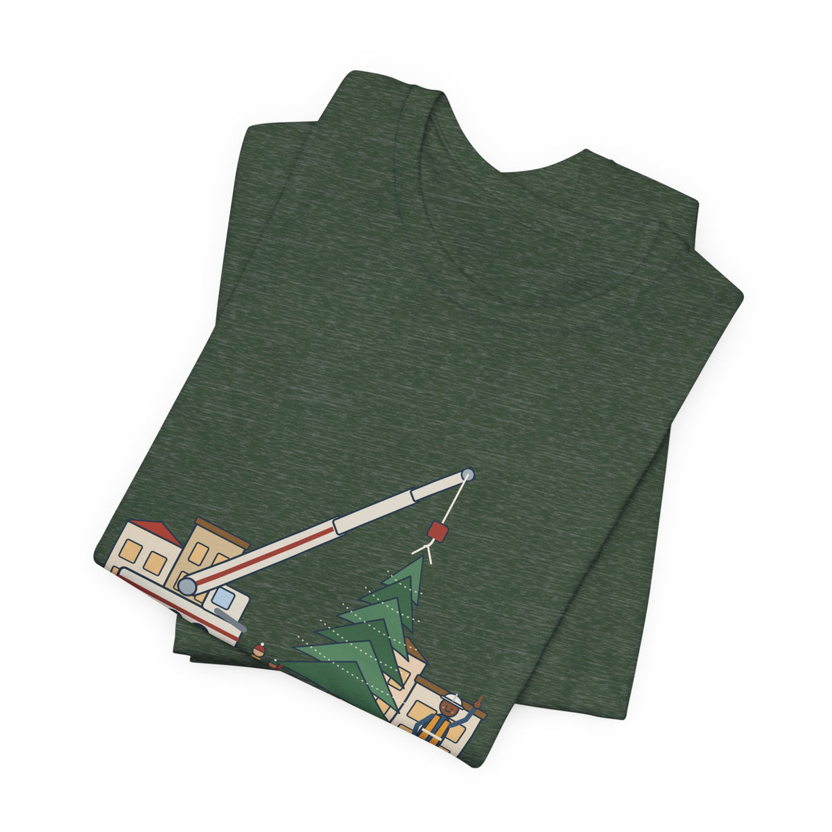 Crane Operator T-Shirt - Set the Town Christmas Tree. The Signalman Says It's Straight.
