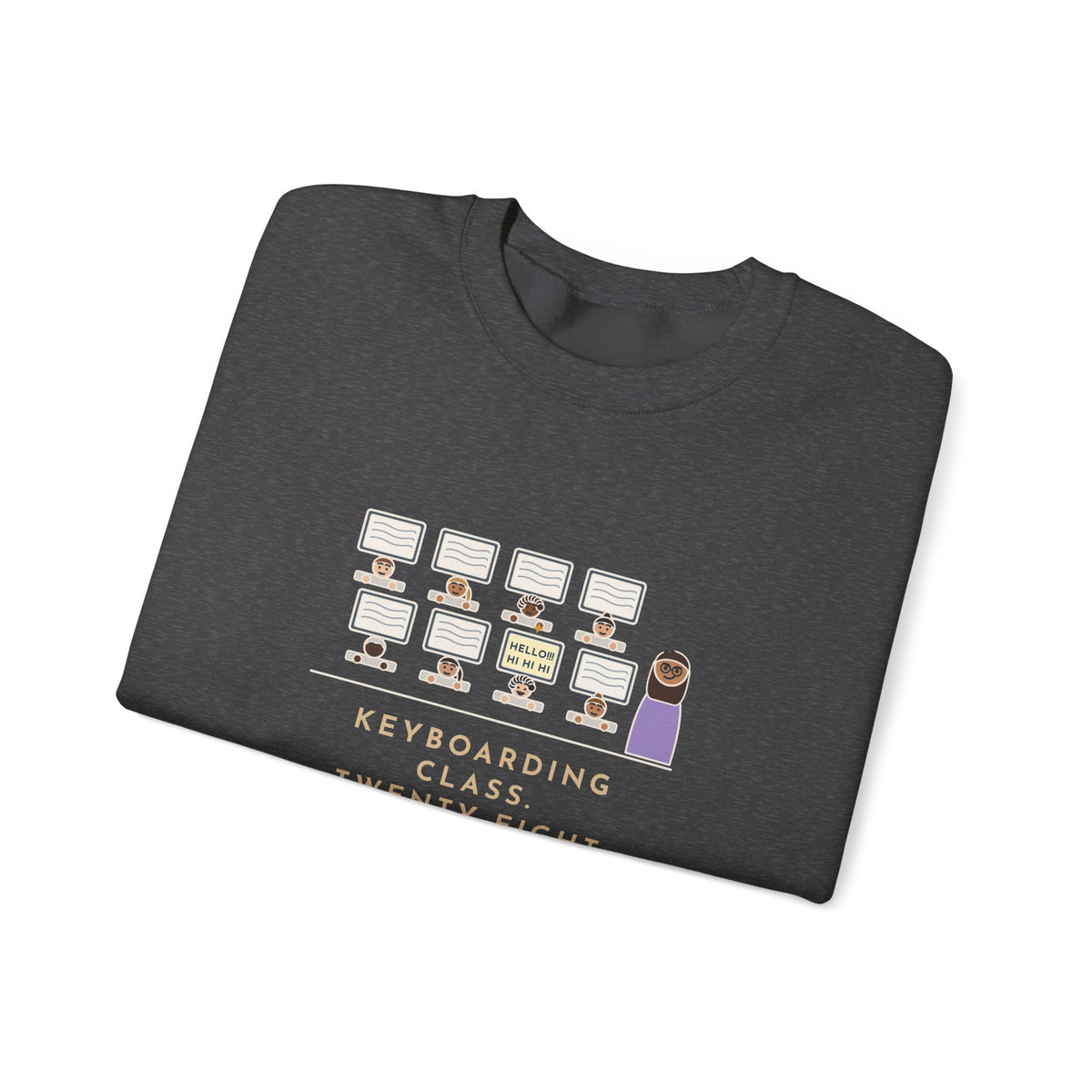 Keyboarding Teacher Crewneck Sweatshirt - One Kid Found Caps Lock