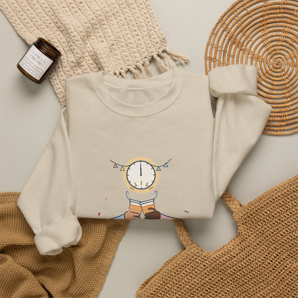 Night-Shift Nurse Crewneck Sweatshirt - New Year's Toast: Apple Juice, Nurses' Station