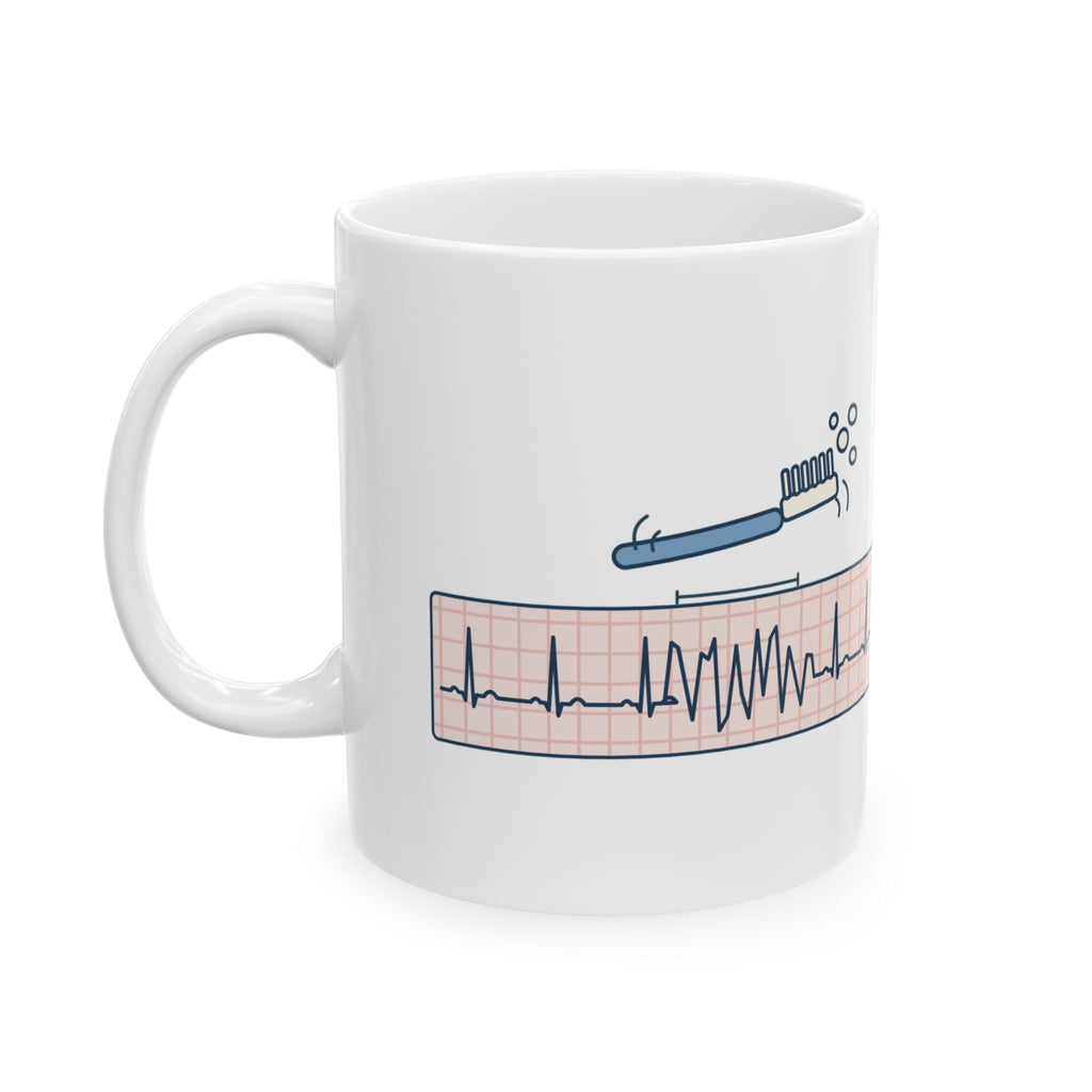 Telemetry Nurse Coffee Mug - It's Not V-Tach. He's Brushing His Teeth.