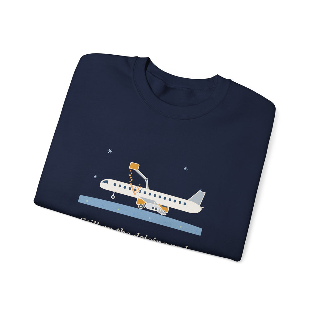 Holiday Travel Crewneck Sweatshirt - Still on the Deicing Pad Winter Flight Gift