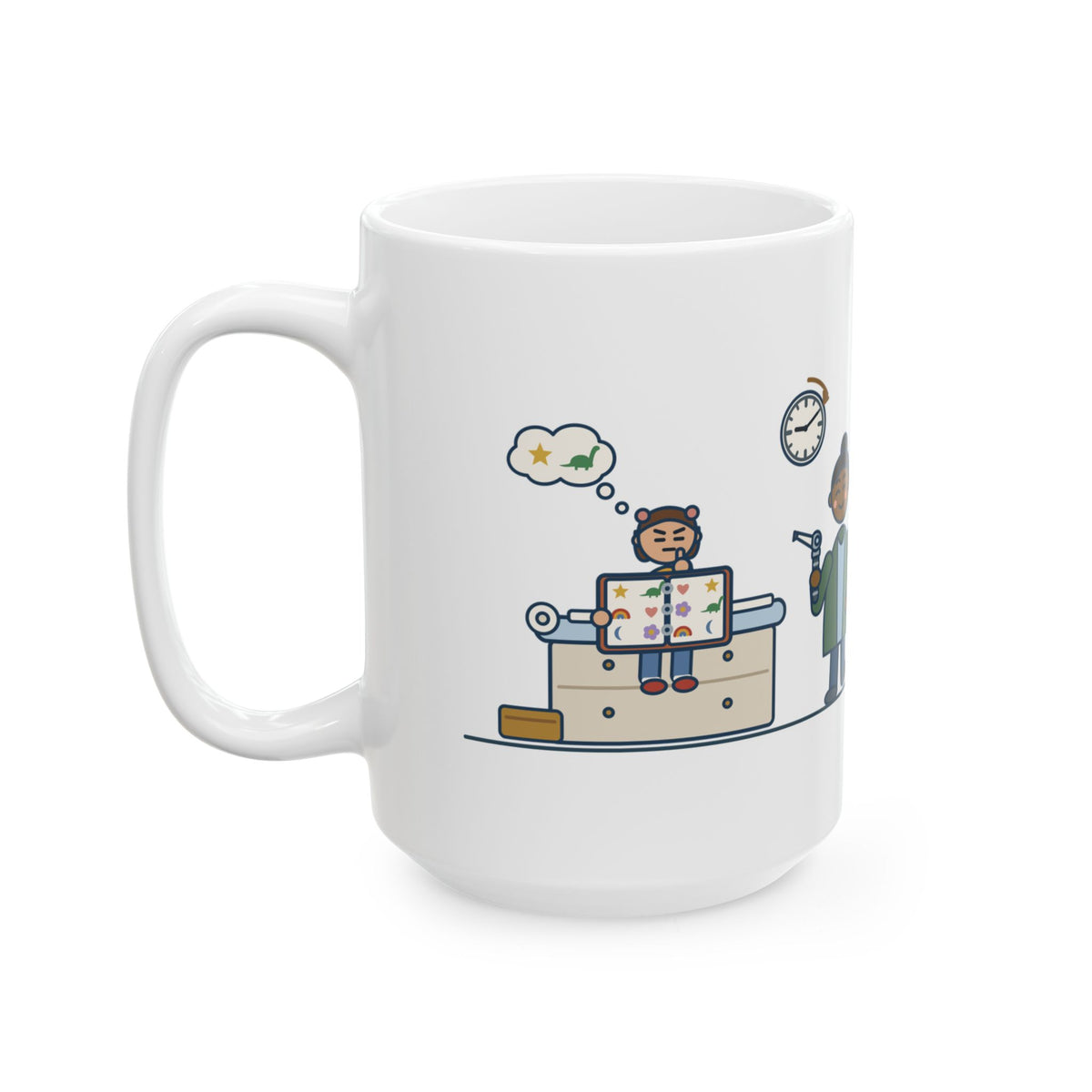 Large Pediatric Office Nurse Mug 15oz - Ten Minutes Choosing a Sticker. Two Seconds for the Ear Check.