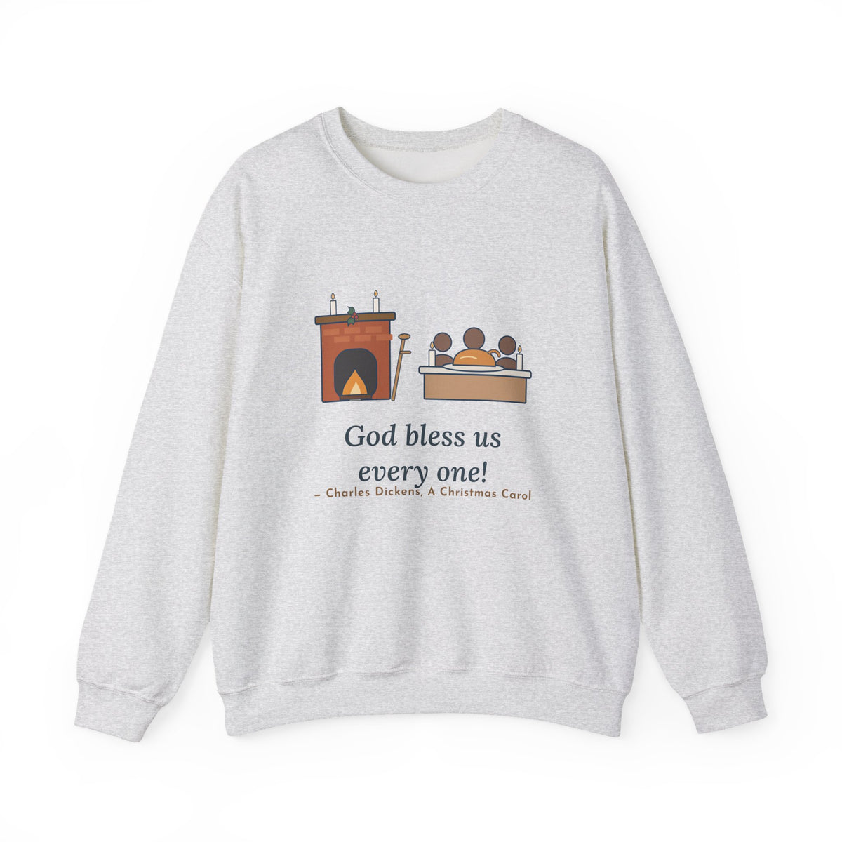 God Bless Us Every One Sweatshirt, Christmas Dickens Quote Crewneck with Hearth and Goose