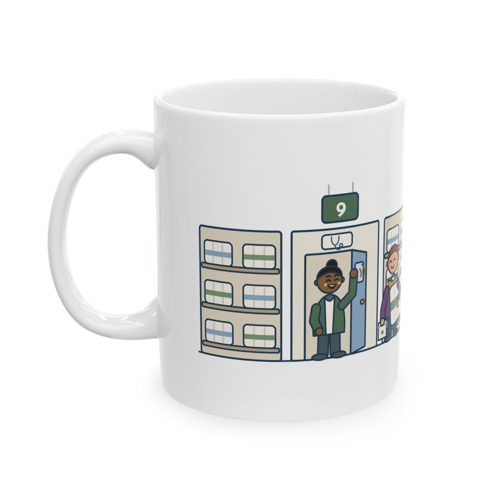 Retail Clinic Nurse Coffee Mug 11oz - Clinic in Aisle Nine, Strep Test Then Paper Towels