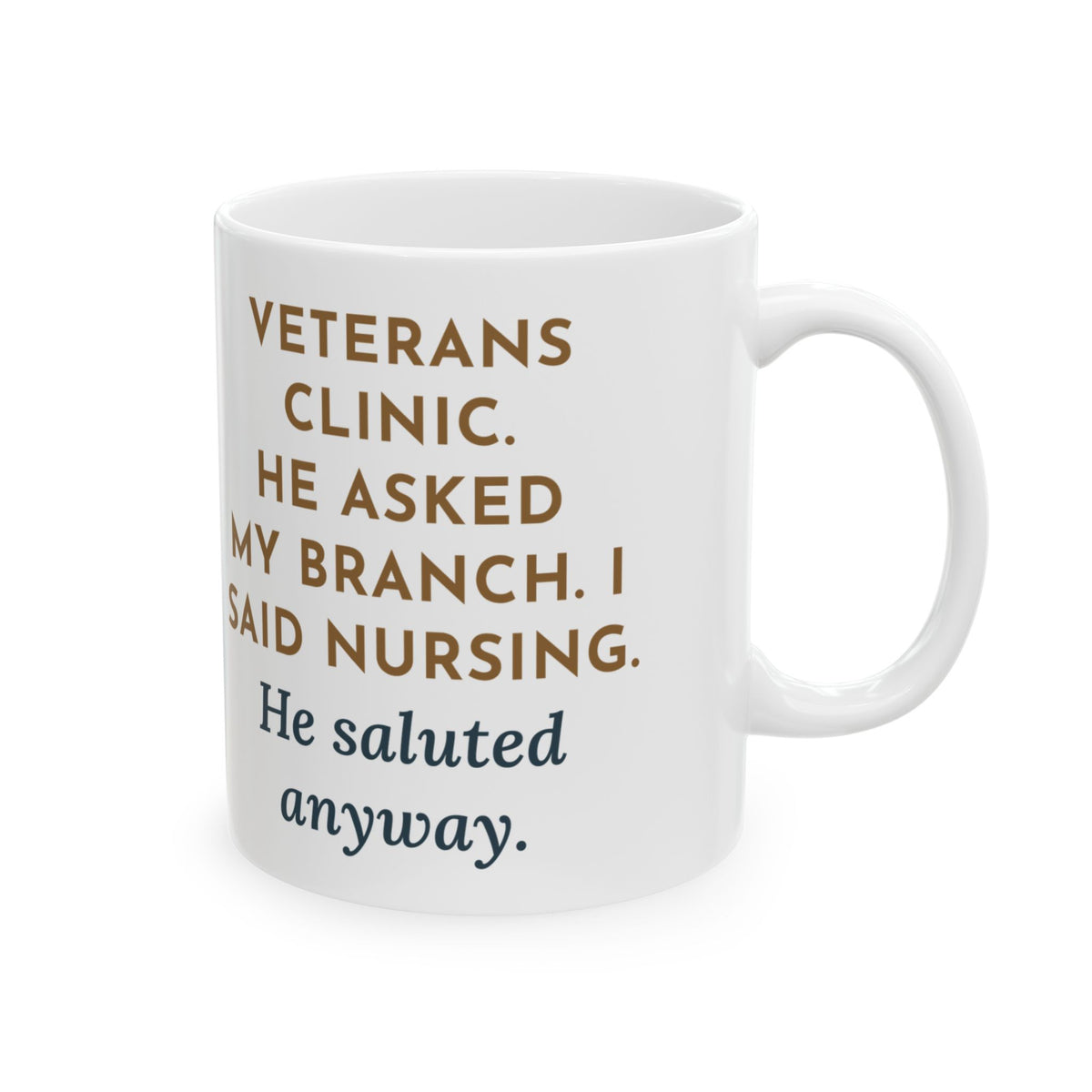 Veterans Clinic Nurse Coffee Mug - I Said Nursing, He Saluted Anyway