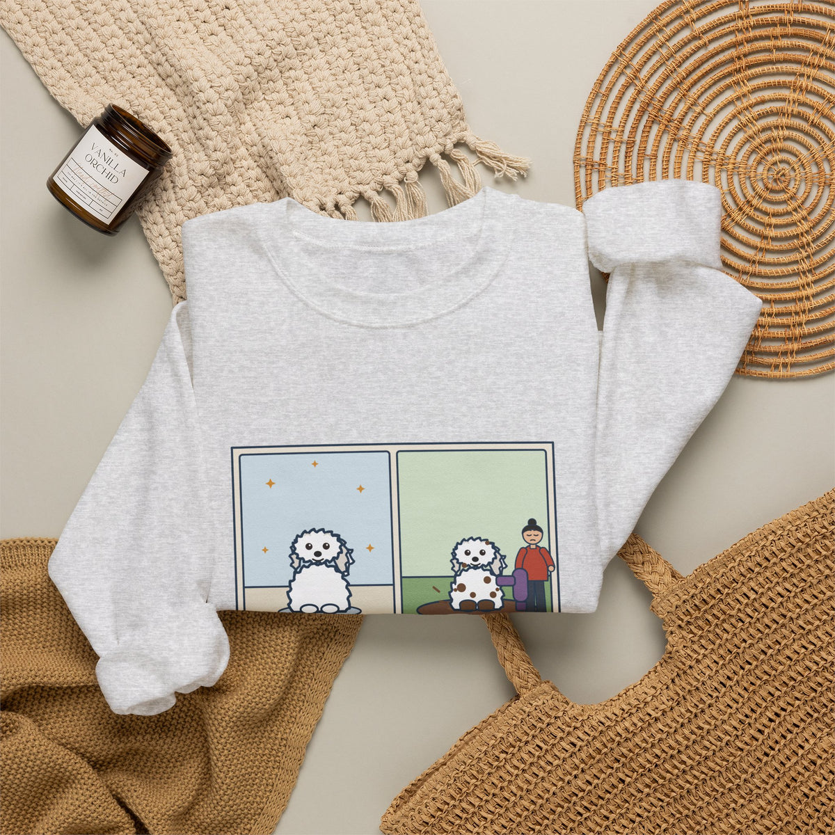 Coton de Tulear Sweatshirt, One Bath, One Blow-Dry, Then She Found the Mud, Funny Bath to Mud Crewneck