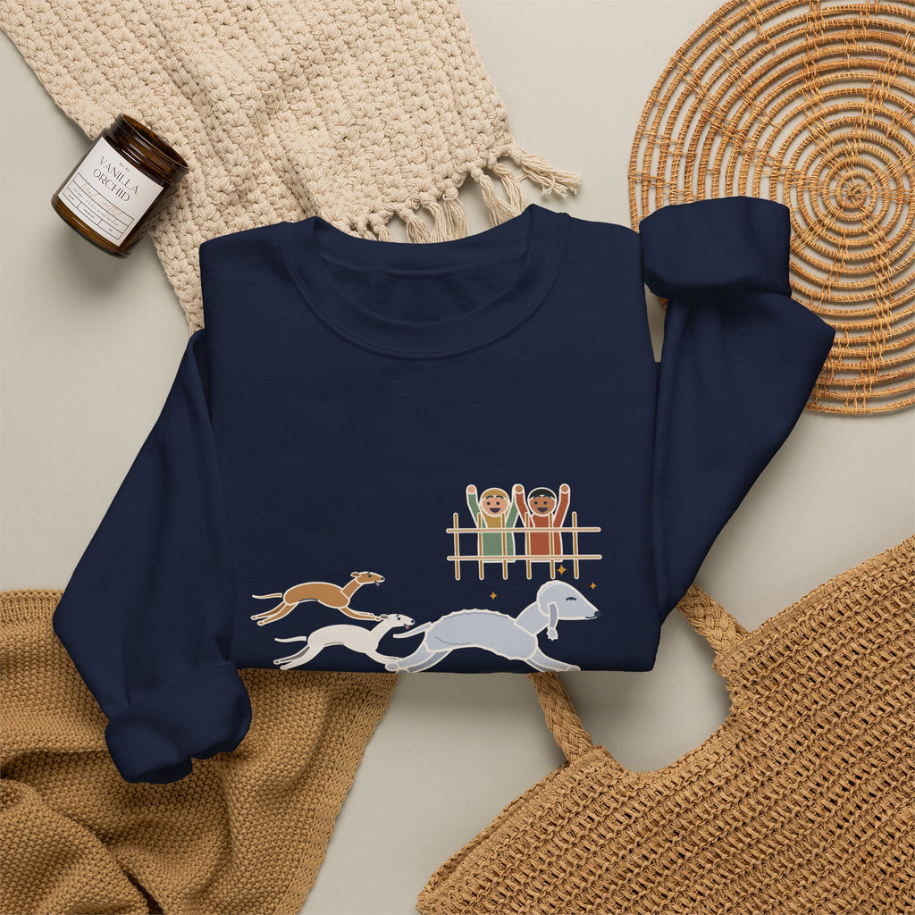 Bedlington Terrier Crewneck Sweatshirt - Outran the Whippets, Still Fluffy