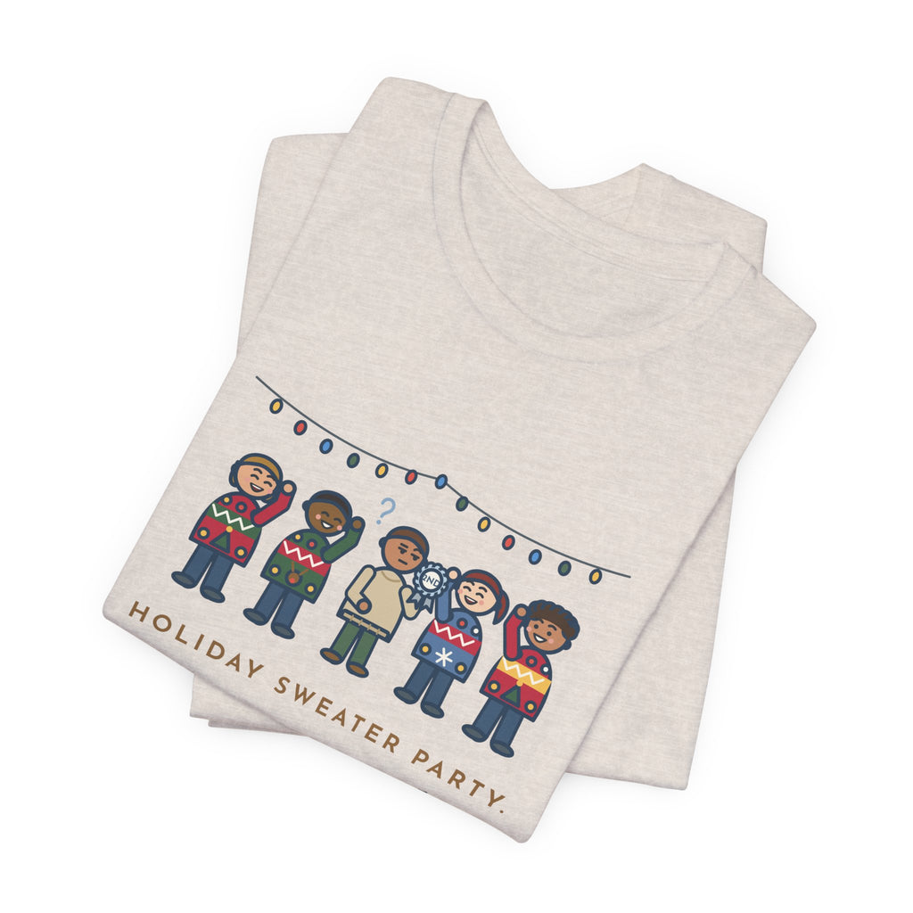 Funny Holiday Sweater Party T-Shirt, Wore My Regular Winter Sweater, Won Second Place, Party Lineup Tee