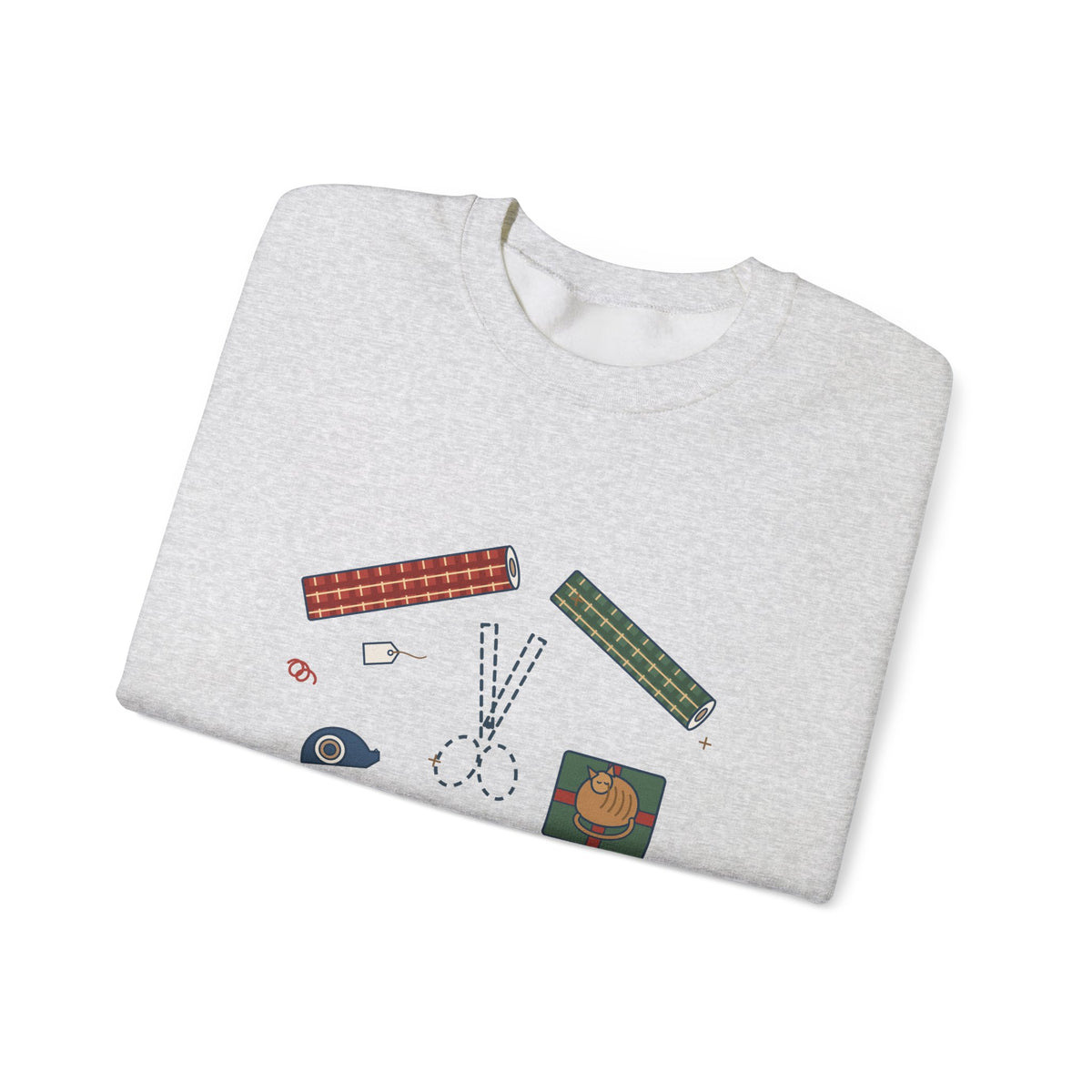 Christmas Crewneck Sweatshirt - Who Has the Scissors? Gift Wrapping Night Sweatshirt