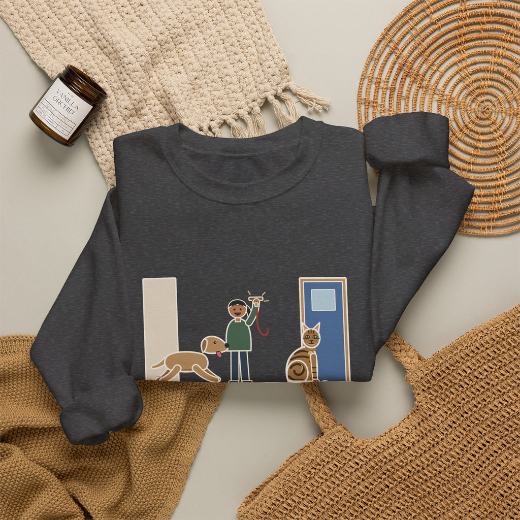 Sokoke Cat Crewneck Sweatshirt - First to the Door When the Leash Comes Out