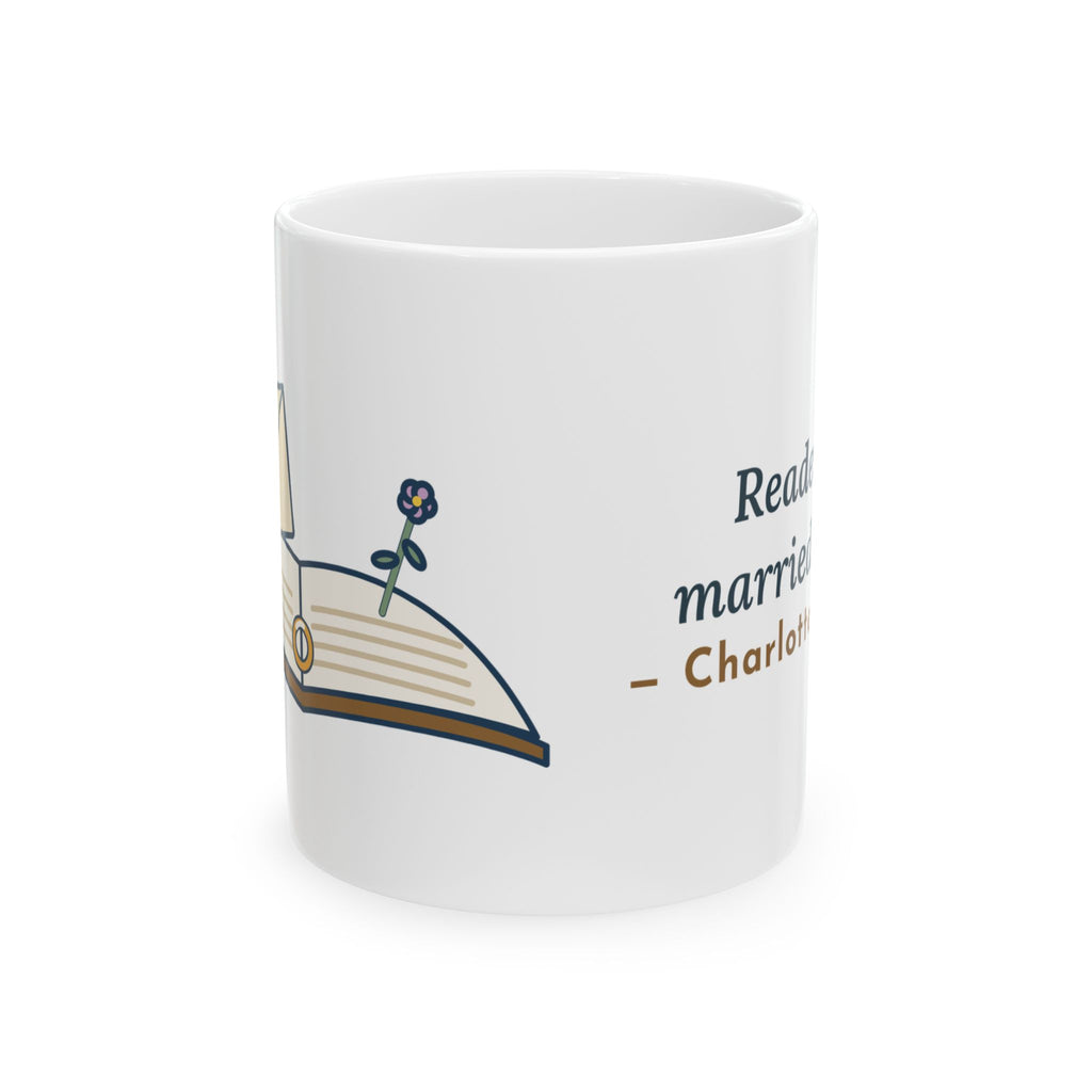 Brontë Quote Mug, Reader, I Married Him, Wedding Letter and Ring Coffee Mug 11oz