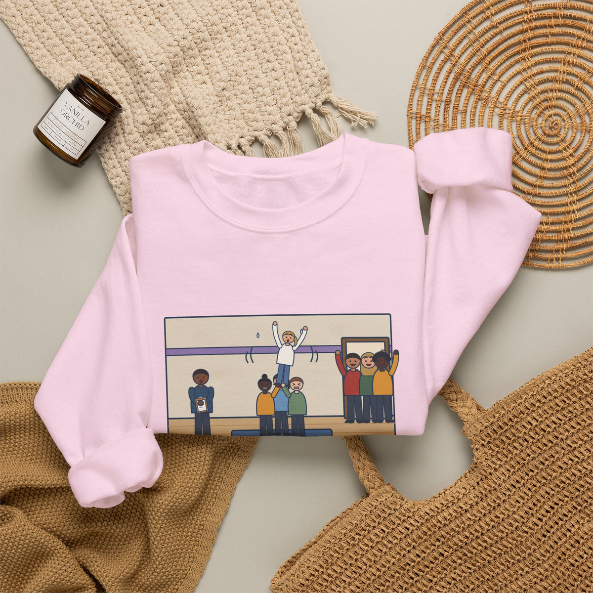 Cheer Coach Sweatshirt, Twenty Clean Stunts in a Row, Then the Parents Walked In, Funny Practice Mat Crewneck