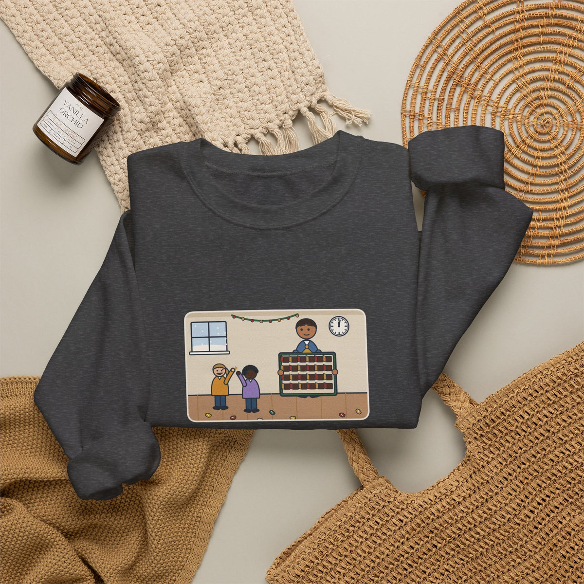 Countdown Calendar Sweatshirt, December 1, the Kids Opened All Twenty-Four Little Doors by Lunch, Funny December Kitchen Crewneck