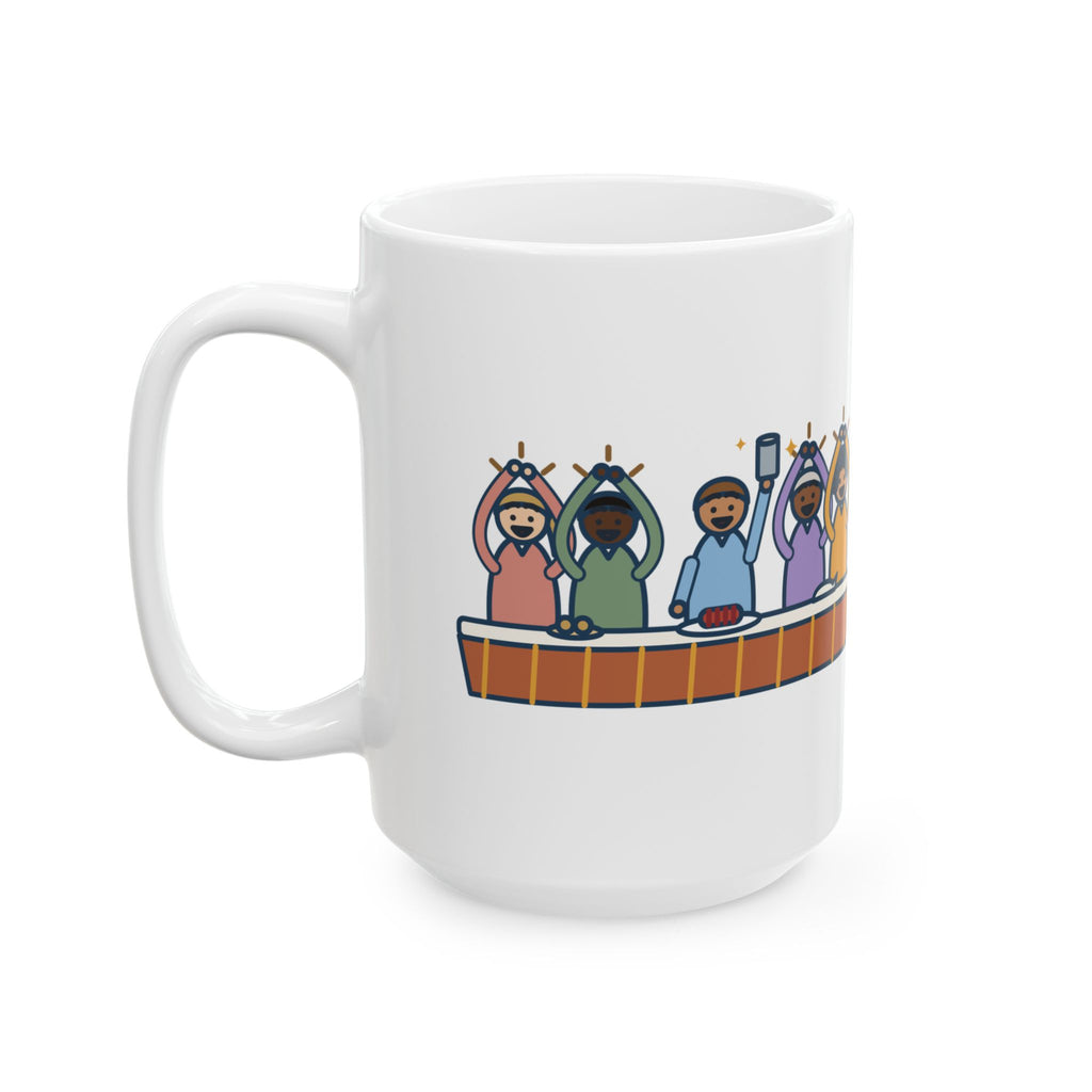 Cranberry Sauce Out of the Can in One Piece, The Table Applauded 15oz Mug, Large Funny Thanksgiving Coffee Mug