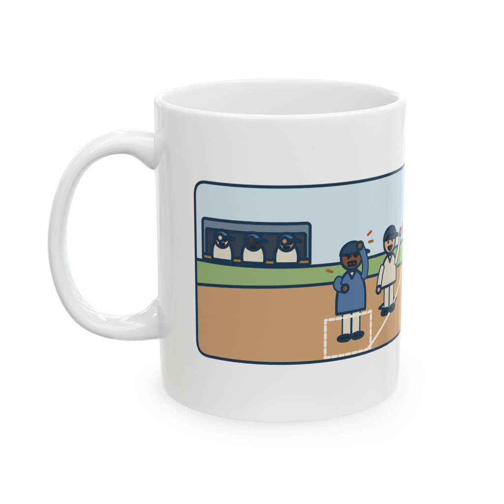 Baseball Coach Mug, Flashed Fourteen Signs to Third Base, The Runner Waved Back, Funny Coffee Mug 11oz