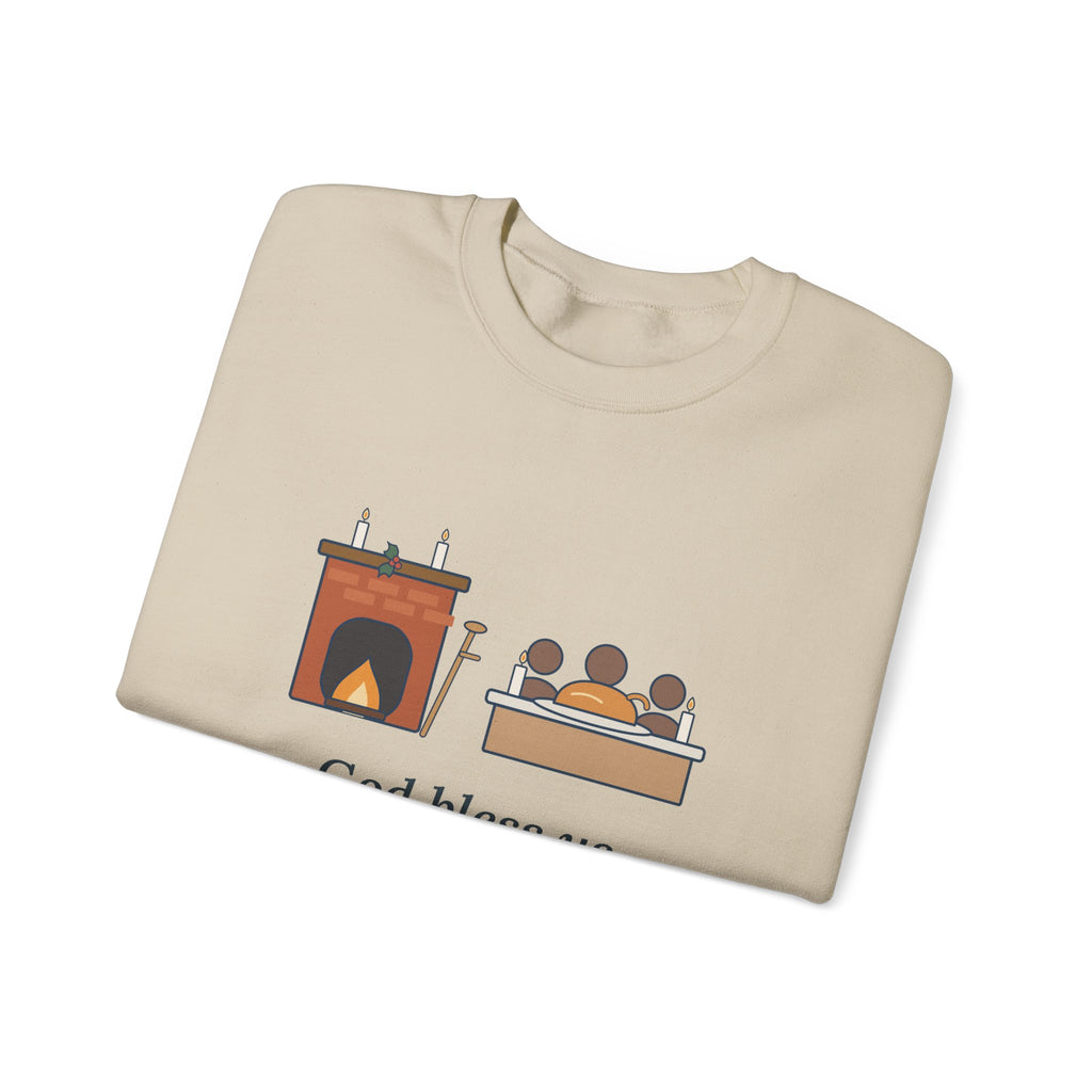 God Bless Us Every One Sweatshirt, Christmas Dickens Quote Crewneck with Hearth and Goose