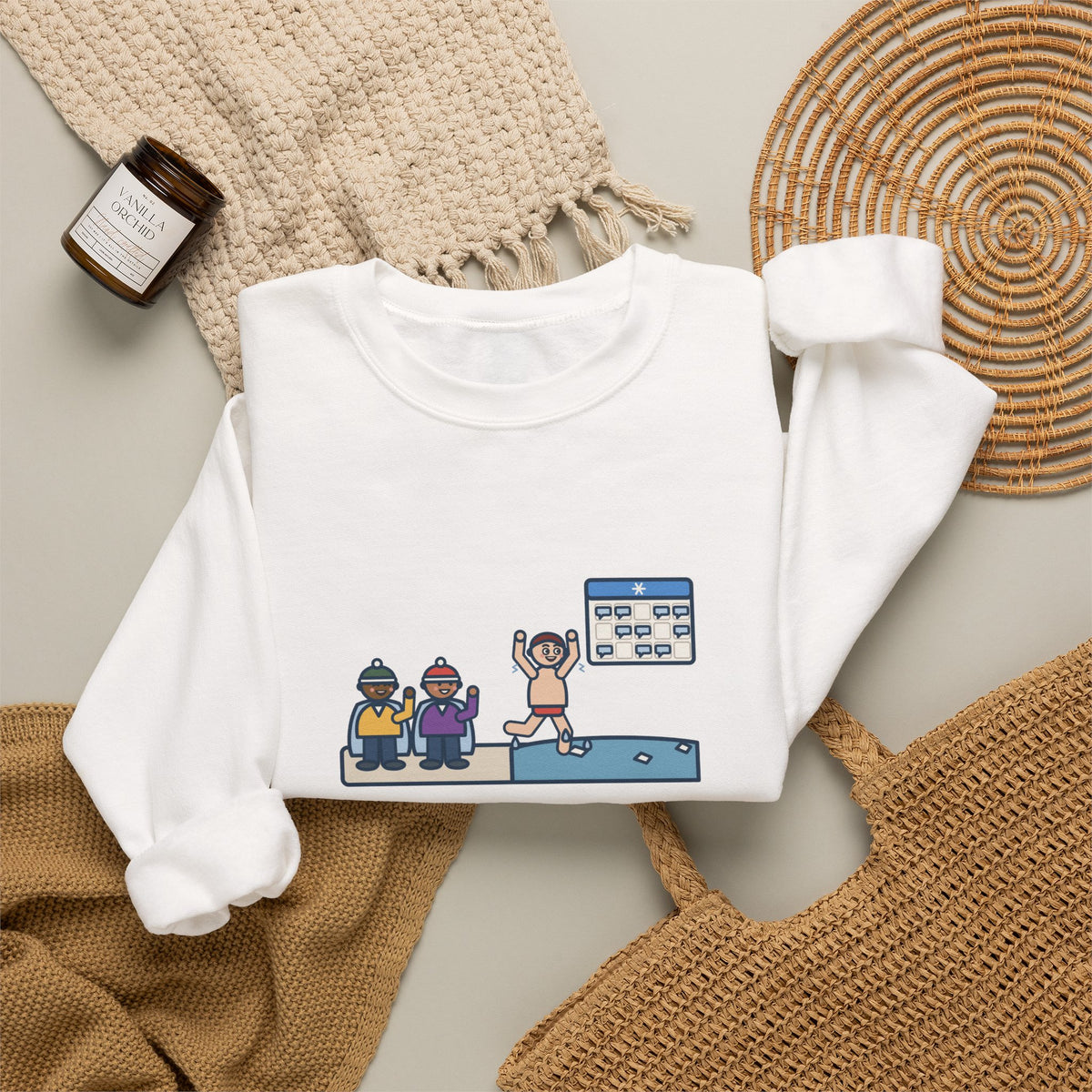 New Year's Day Plunge Sweatshirt, In the Water Four Seconds, Told the Story for a Month, Funny Frosty Beach Crewneck