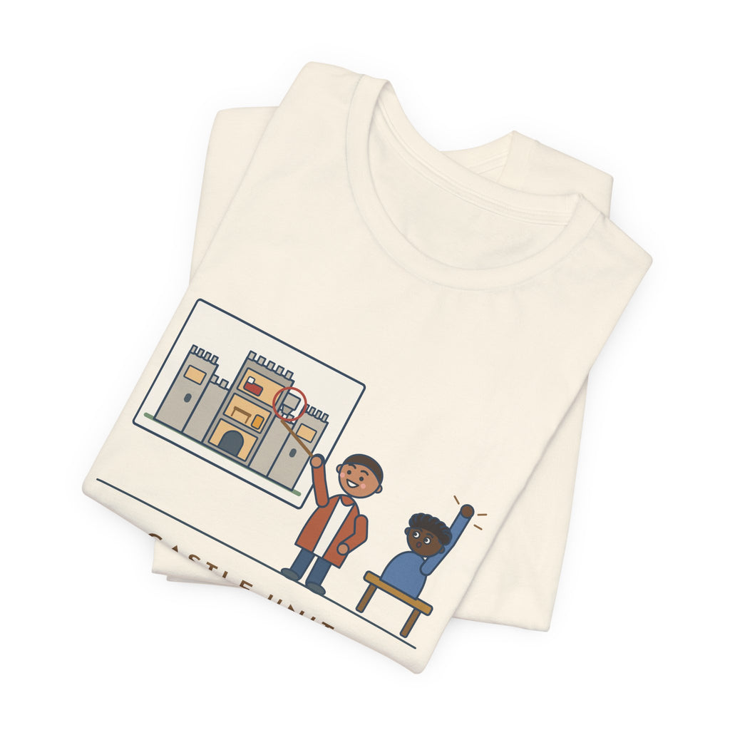 World History Teacher T-Shirt - Castle Unit, First Question: Where Were the Bathrooms