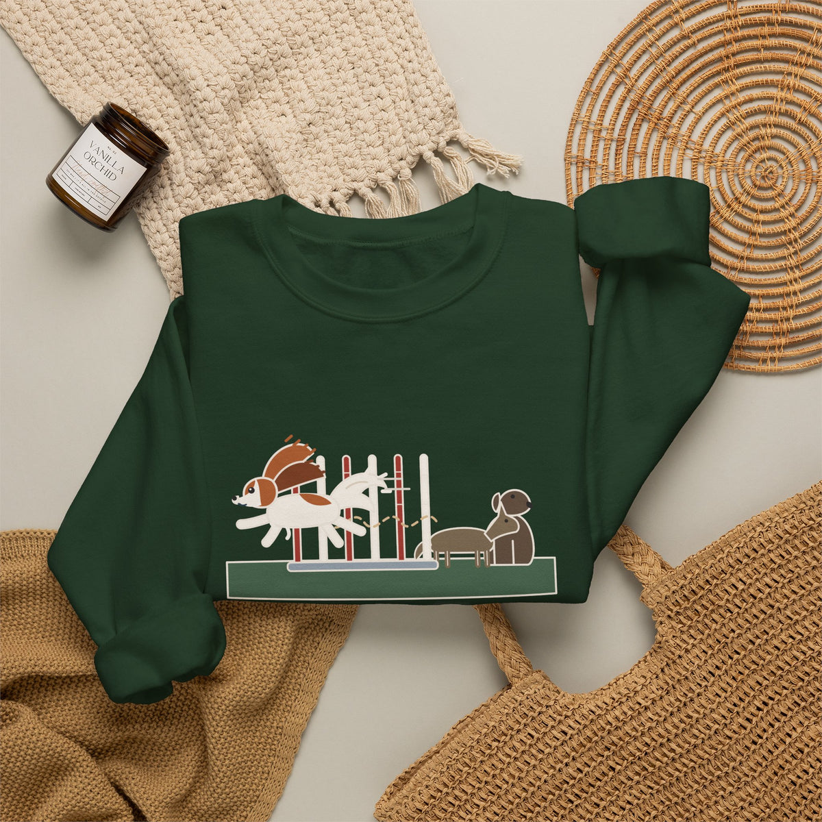 Papillon Crewneck Sweatshirt - Six Pounds, Fastest Weave Poles Agility Gift