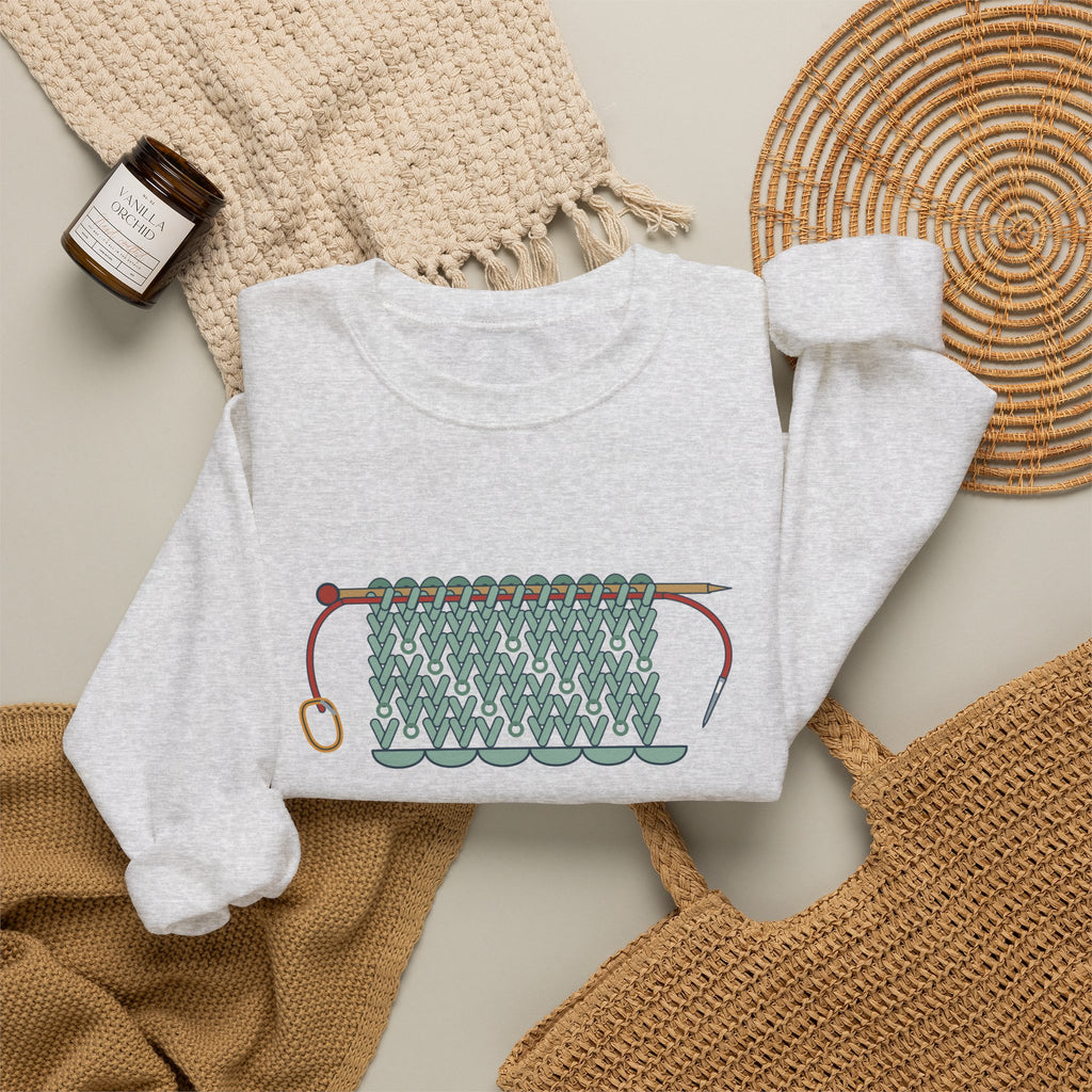 Lace Knitting Crewneck Sweatshirt - Threaded a Lifeline. Now I'm Brave.