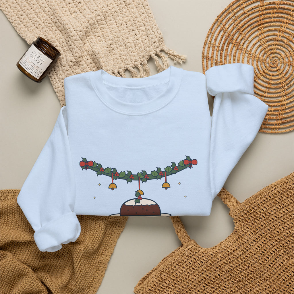 Tis the Season to Be Jolly Sweatshirt, Christmas Oliphant Quote Crewneck with Holly Swag