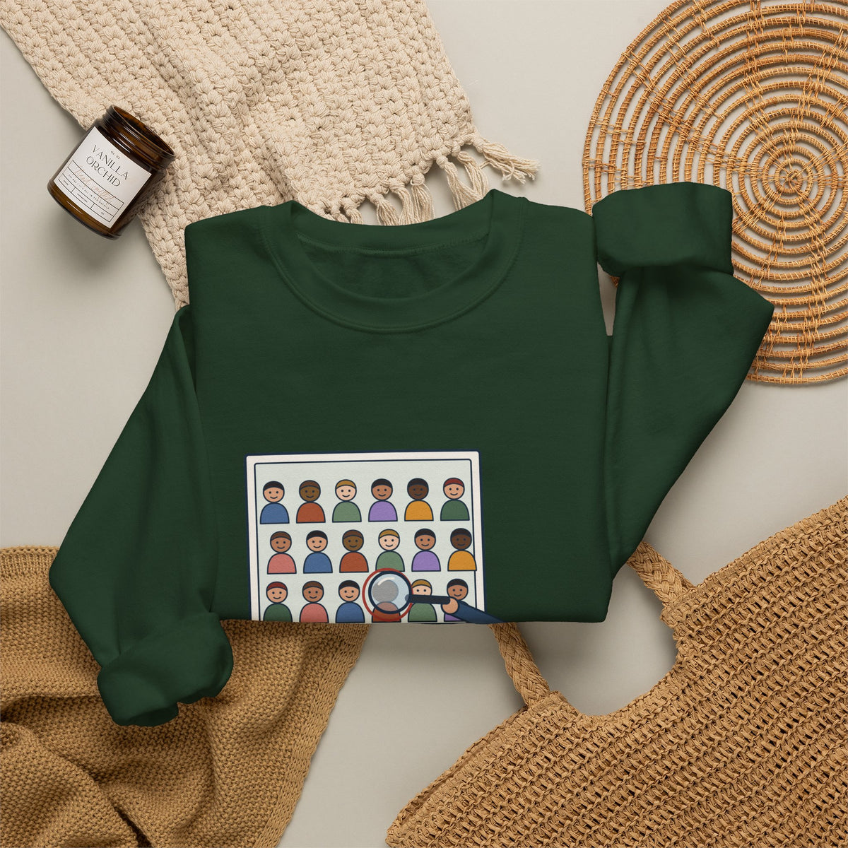 Yearbook Staff Crewneck Sweatshirt - Who's the Kid in Row Three?