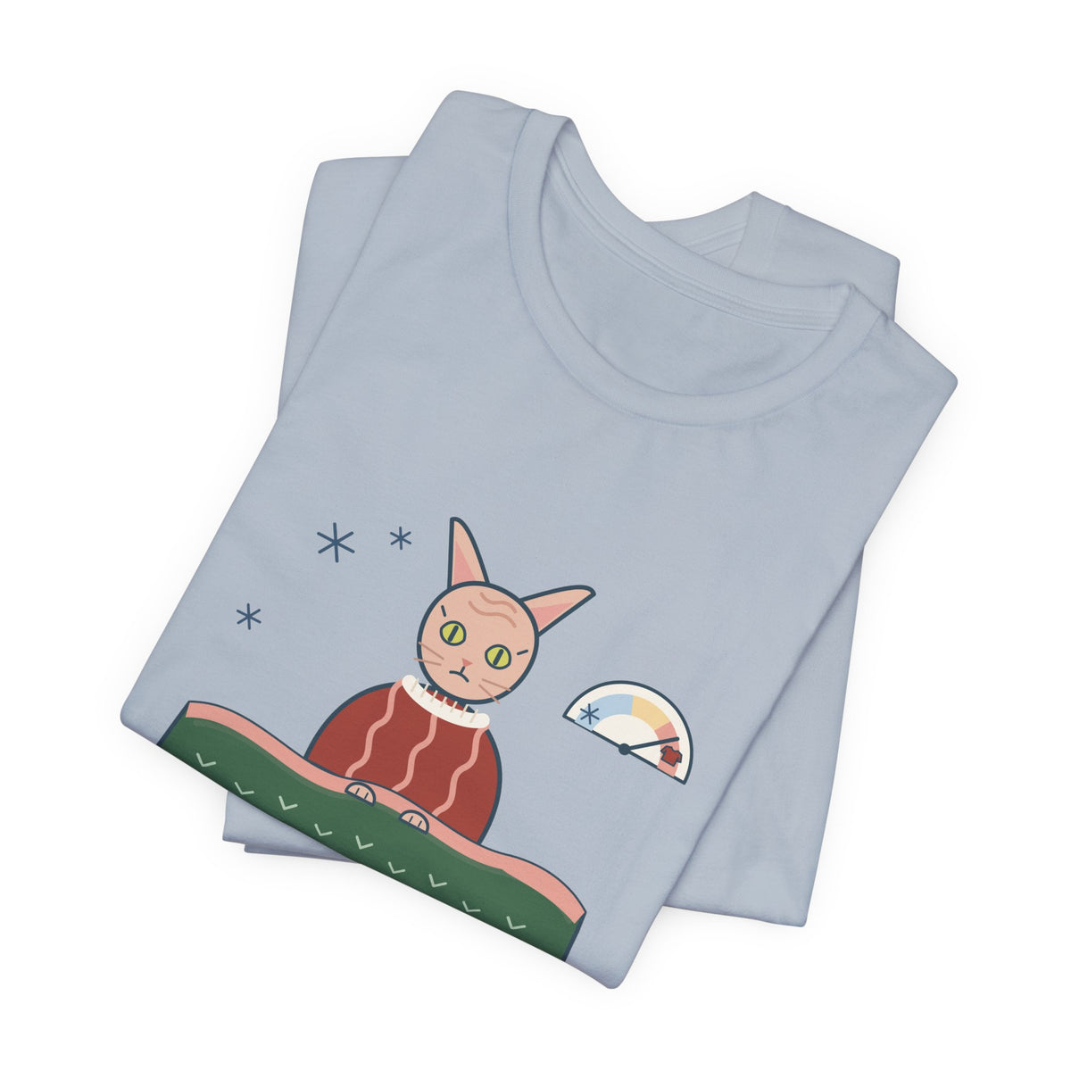 Hairless Cat T-Shirt - December Is a Sweater Emergency Funny Sphynx Cat Tee