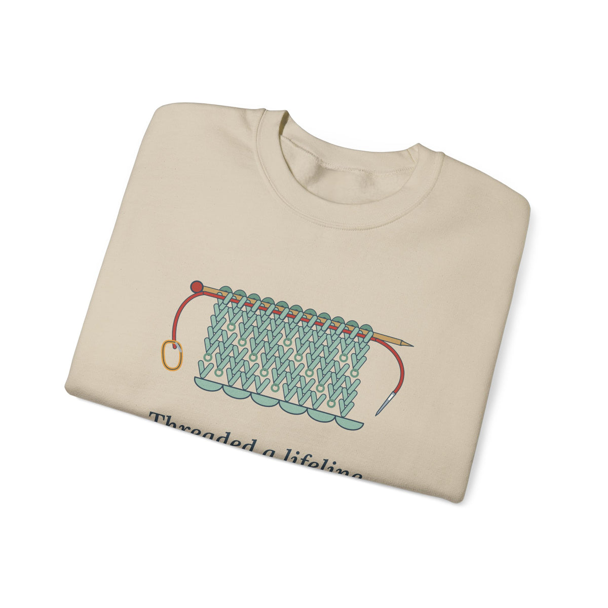 Lace Knitting Crewneck Sweatshirt - Threaded a Lifeline. Now I'm Brave.