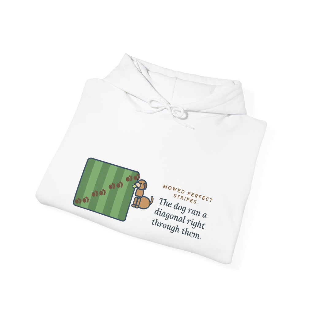 Funny Landscaper Hoodie - Lawn Stripes Ruined by One Diagonal Dog