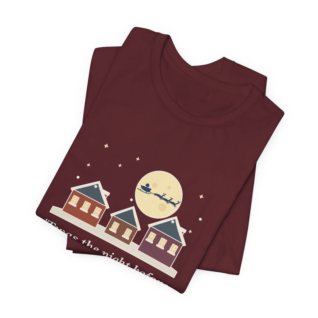 Moore Quote T-Shirt, Twas the Night Before Christmas, Christmas Moonlit 1820s Town Tee