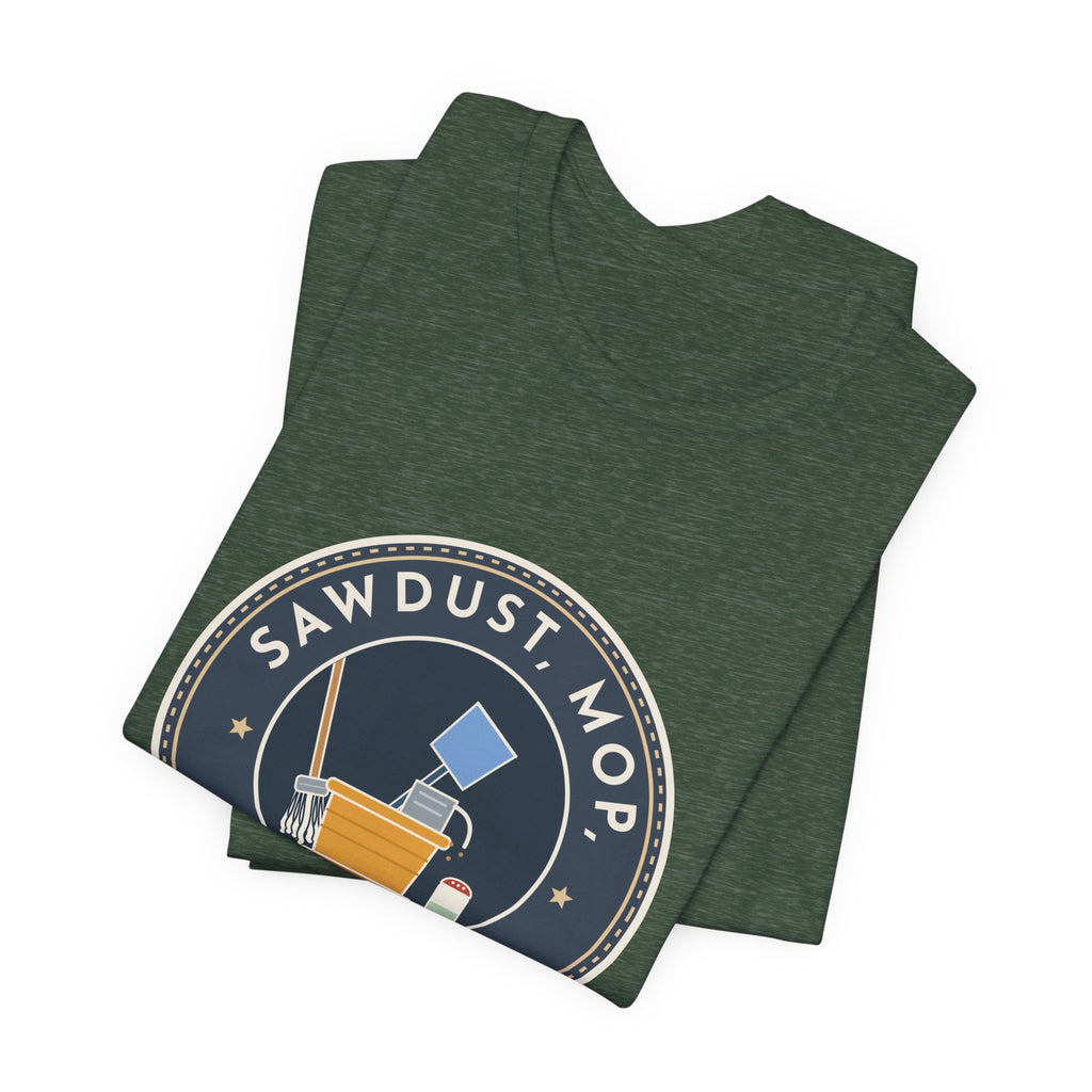 School Custodian T-Shirt - Sawdust, Mop, Room 14. Quiet Hero Custodian Tee