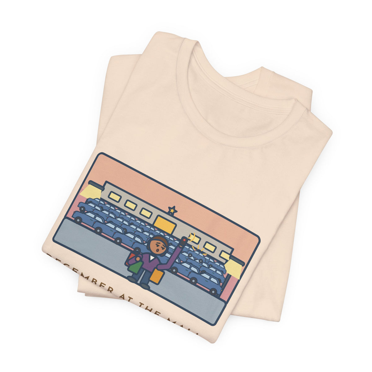 Funny December Shopping T-Shirt, Found a Parking Spot in Twenty Minutes, Found the Car Again in Forty, Mall at Dusk Tee