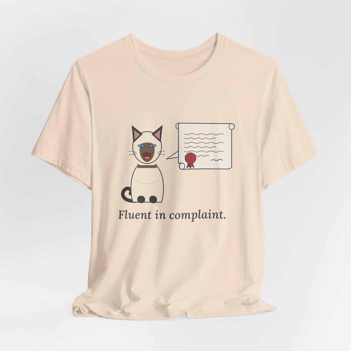 Siamese Cat T-Shirt - Fluent in Complaint Seal Point Cat Lover Tee