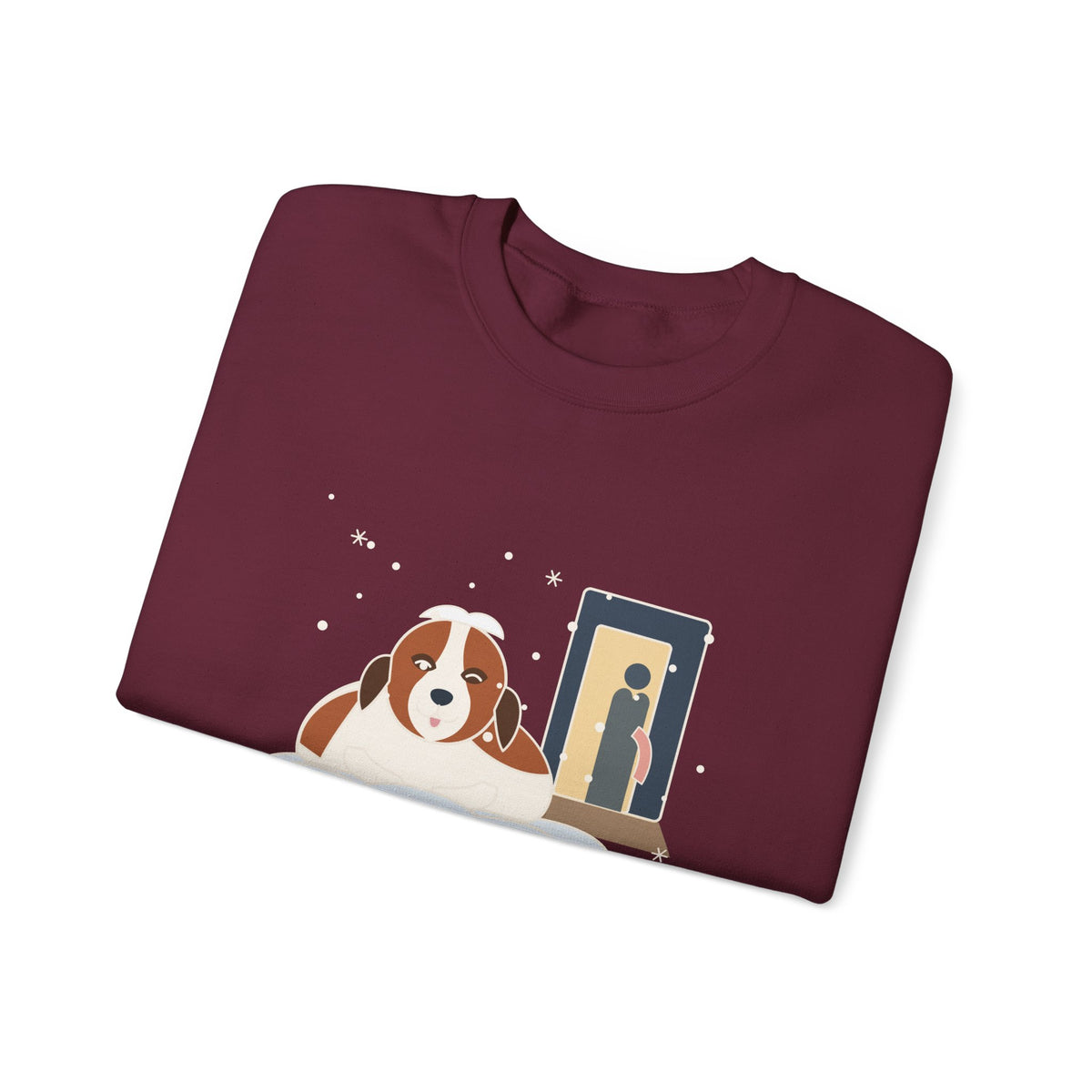 Saint Bernard Winter Crewneck Sweatshirt - Inside Dog Until the First Big Snow Big Dog Gift