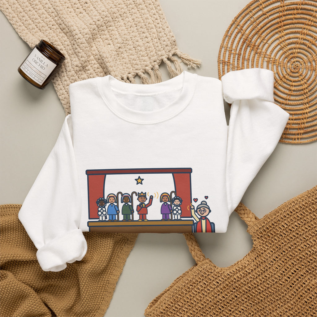 Christmas Pageant Sweatshirt, Three Shepherds, Two Sheep, One Wise Man Who Waved at Grandma the Whole Time, Funny Pageant Stage Crewneck