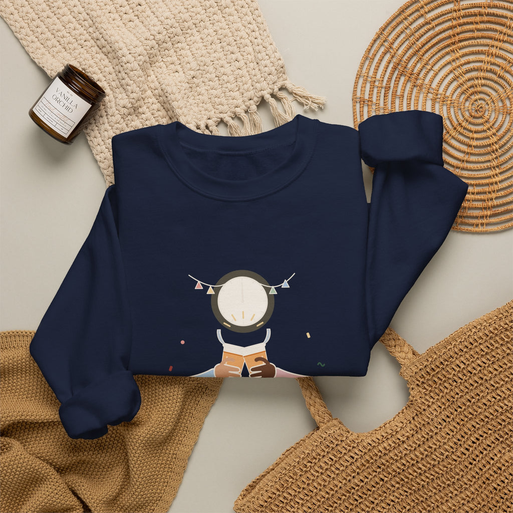 Night-Shift Nurse Crewneck Sweatshirt - New Year's Toast: Apple Juice, Nurses' Station