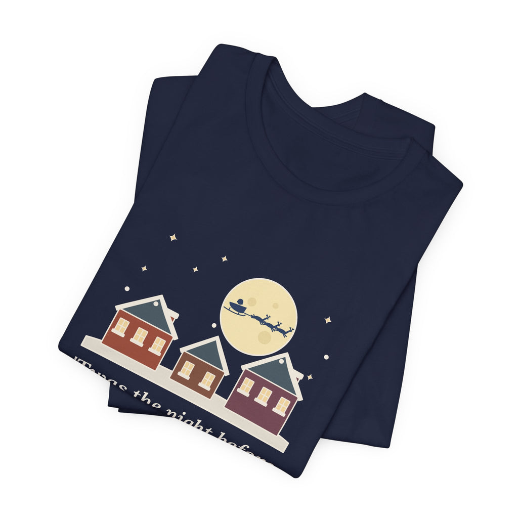 Moore Quote T-Shirt, Twas the Night Before Christmas, Christmas Moonlit 1820s Town Tee