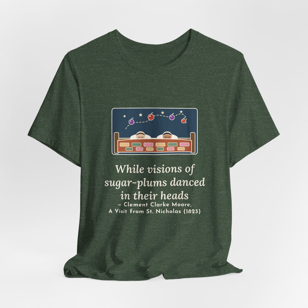 Moore Quote T-Shirt, Visions of Sugar-Plums, Christmas Sleeping Children Tee