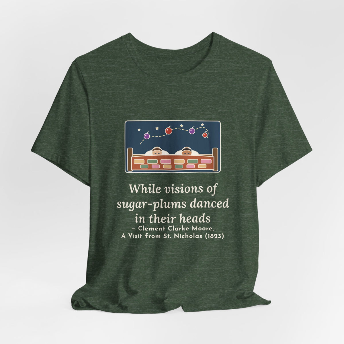 Moore Quote T-Shirt, Visions of Sugar-Plums, Christmas Sleeping Children Tee