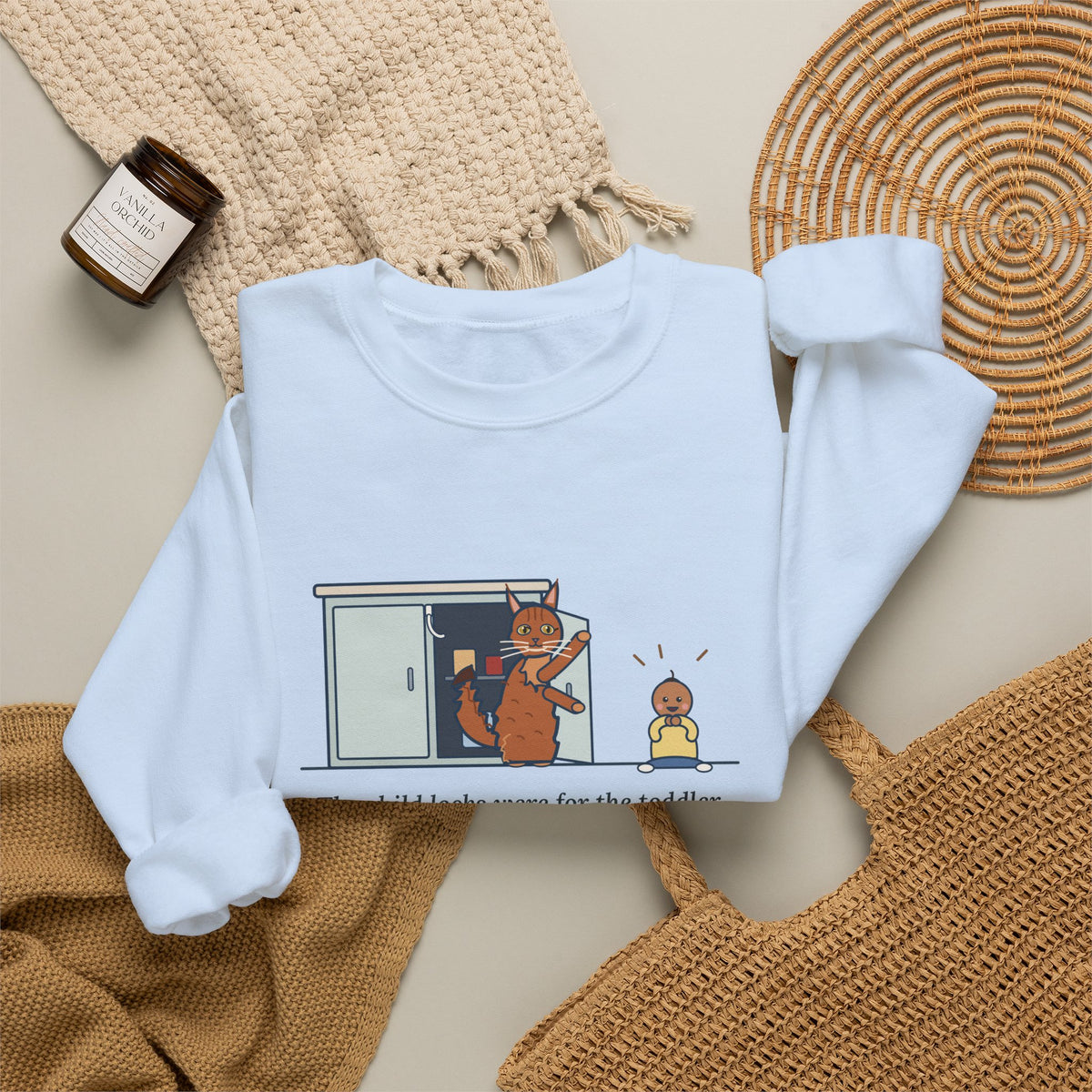 Somali Cat Crewneck Sweatshirt - The Somali Learned the Child Locks First Cat Lover Gift