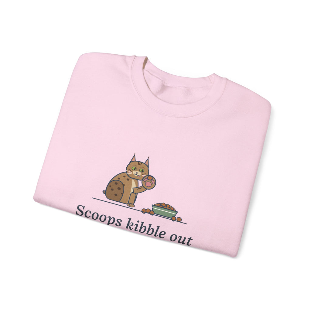 Pixiebob Cat Crewneck Sweatshirt - Kibble Scooped With Her Mitten Paw