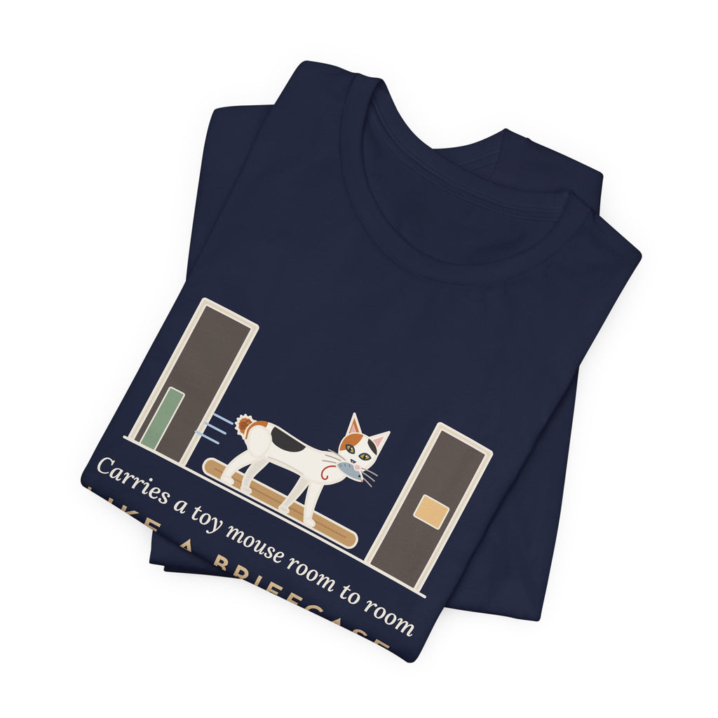 Japanese Bobtail Cat T-Shirt - Carries a Toy Mouse Room to Room Like a Briefcase